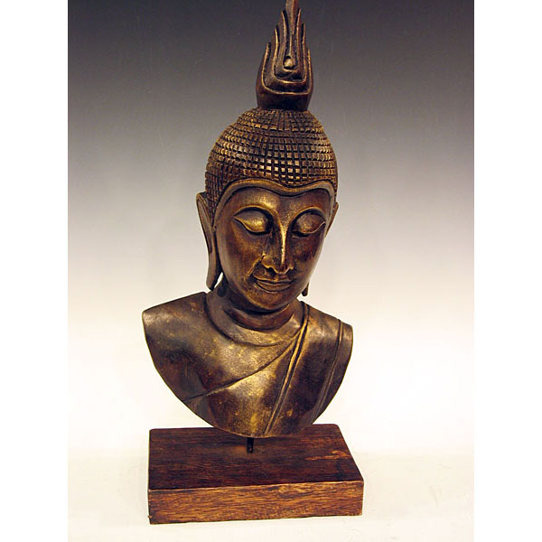 Buddha hoved, patineret - UDSOLGT - klik og se flere detaljer på denne vare