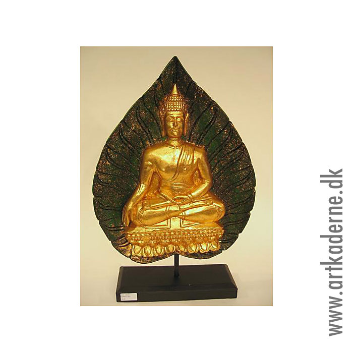 Buddha ansigt, i træblad  -  UDSOLGT - klik og se flere detaljer på denne vare