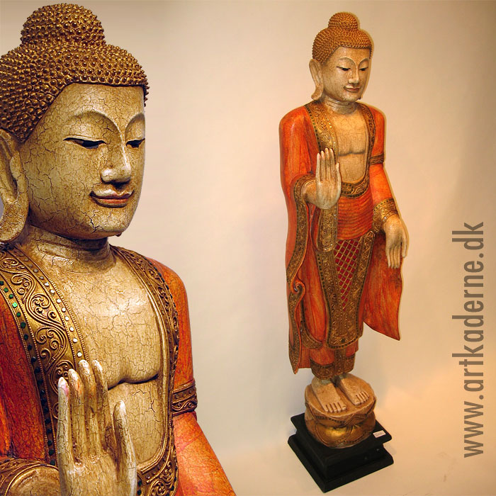 Stor Buddha, i krakelerede farve -UDGÅET! - klik og se flere detaljer på denne vare