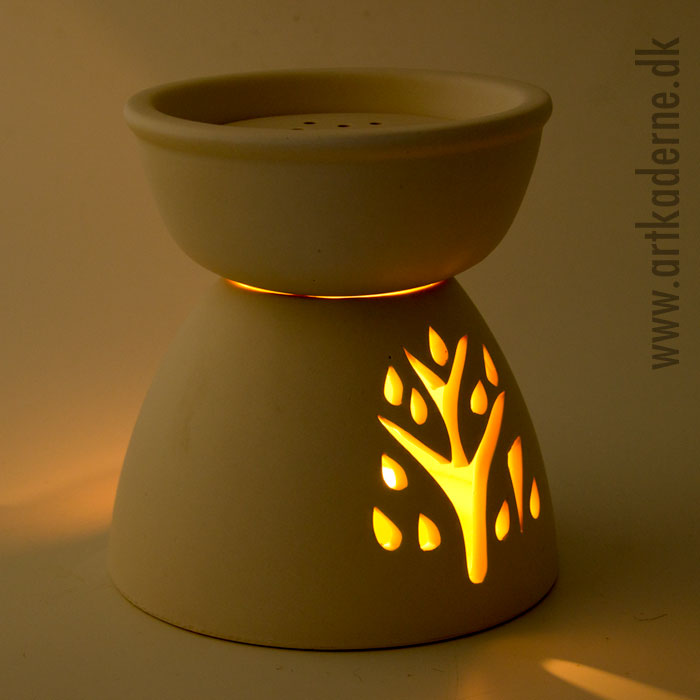 Stor Aromalampe i keramik - Hvid - DEMO - klik og se flere detaljer på denne vare