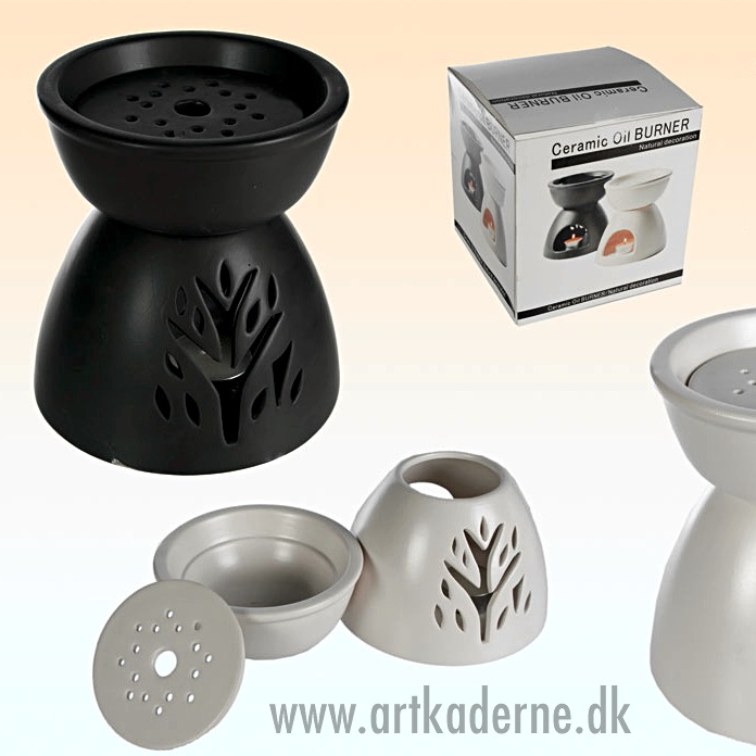 Stor Aromalampe i keramik, Sort - klik og se flere detaljer på denne vare
