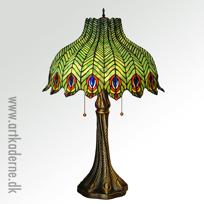 Tiffany Påfugle bordlampe 1069 - UDSOLGT - klik og se flere detaljer på denne vare