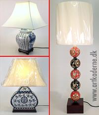 Kinesiske bordlamper i Porcelæn - klik og se stor udgave