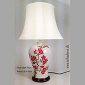 Kinesisk lampe, hvid m. deko - klik og se flere detaljer på denne vare