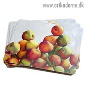 Dækkeservietter m. æbler, 4 stk. - klik og se flere detaljer på denne vare