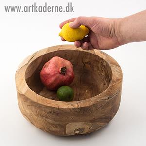 Stor rustik træskål i teaktræ - UDGÅET - klik og se flere detaljer på denne vare